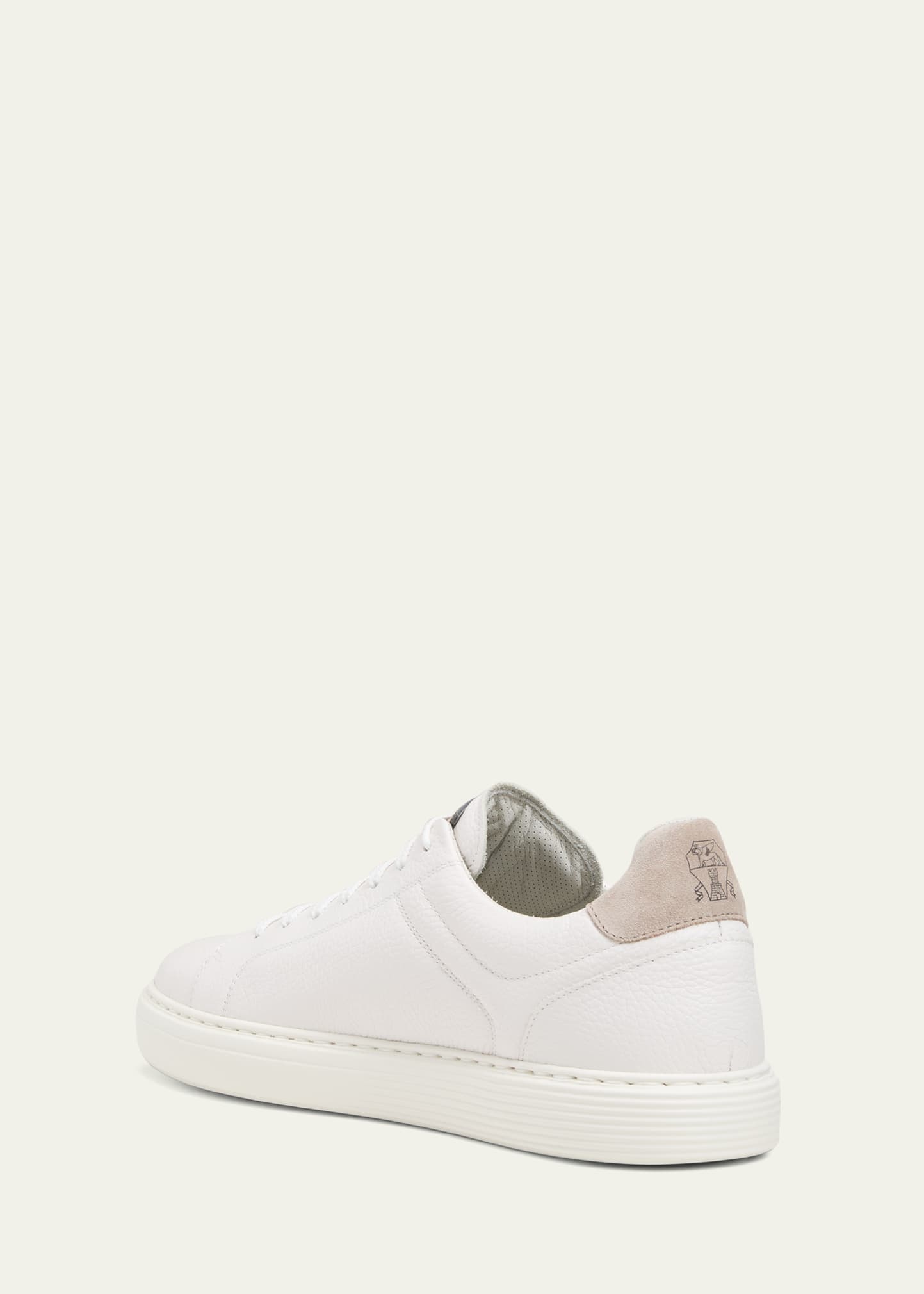 Men's Grained Calfskin Low-Top Sneakers - 4
