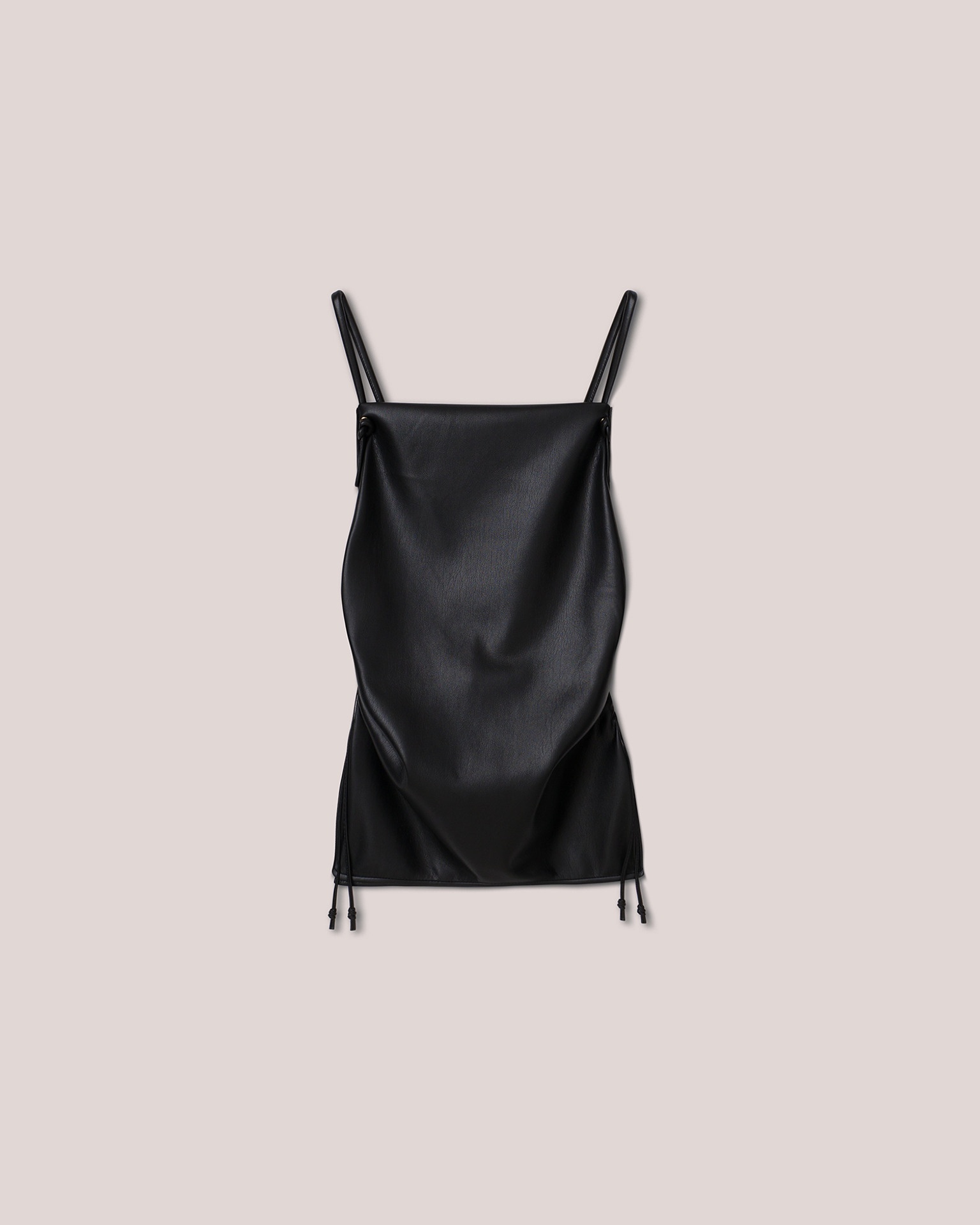 JOSCA - Vegan leather side-tie top - Black - 1