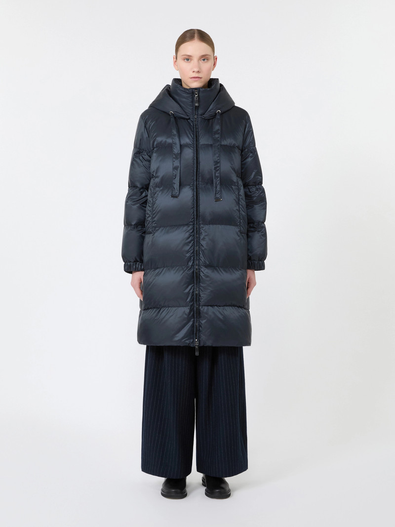 MARTE Roomy midi puffer in water-repellent quilted fabric - MIDNIGHTBLUE 3
