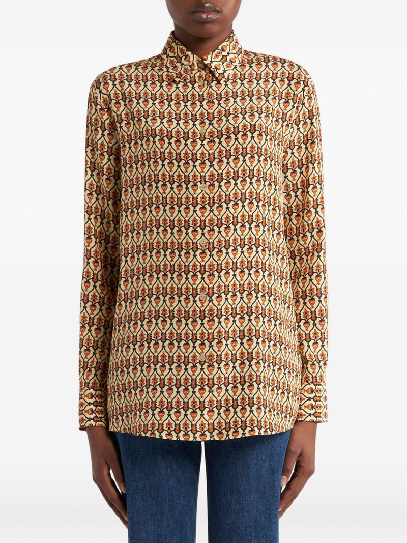 Etro geometric-print silk shirt outlook