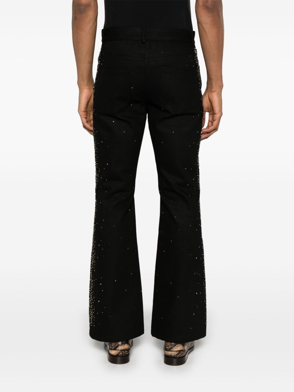 studded straight-leg jeans - 4