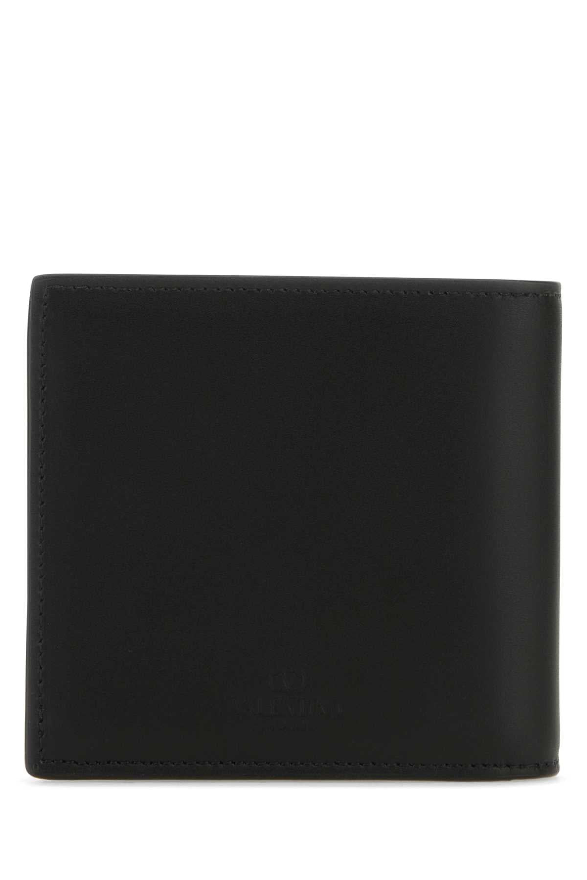 Valentino Garavani Men Black Leather Vltn Wallet - 3