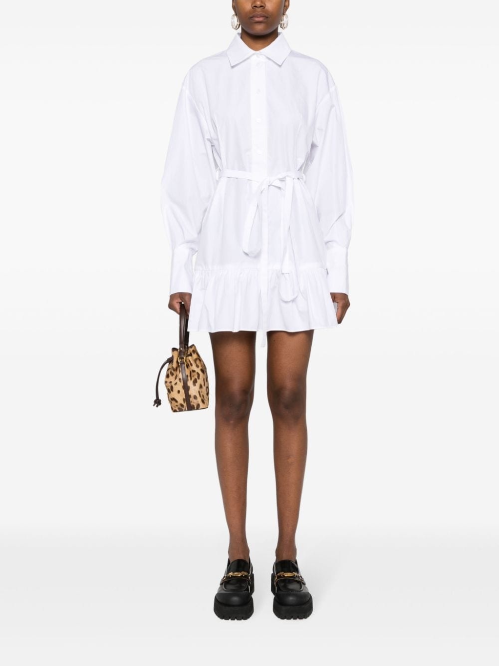 peplum-hem shirt dress - 2