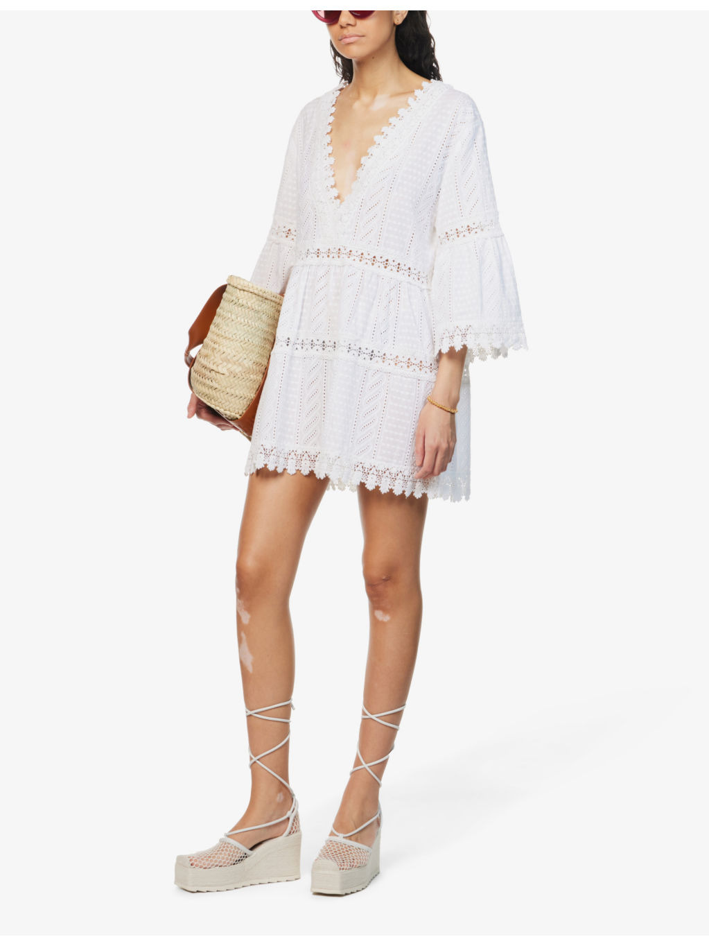 Victoria semi-sheer cotton cover-up - 2