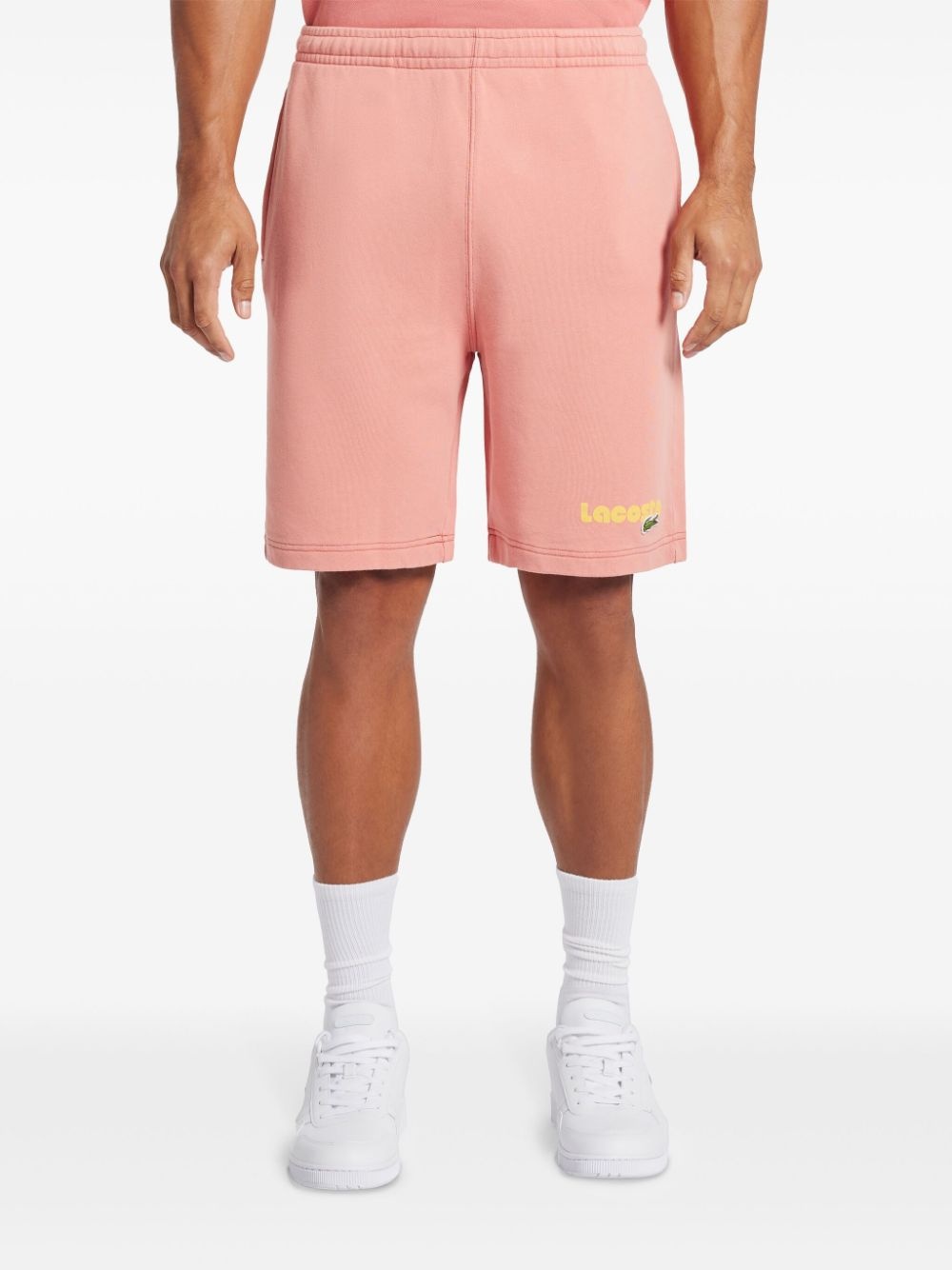 logo-print organic cotton track shorts - 3