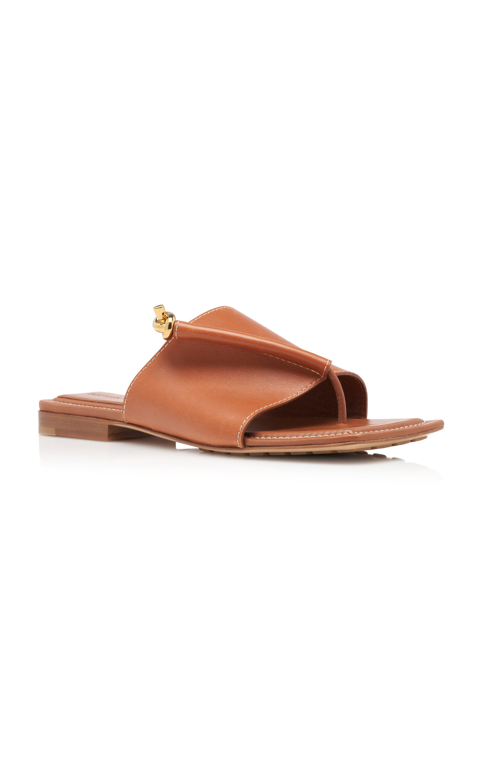 Solstice Embellished Leather Sandals tan - 5