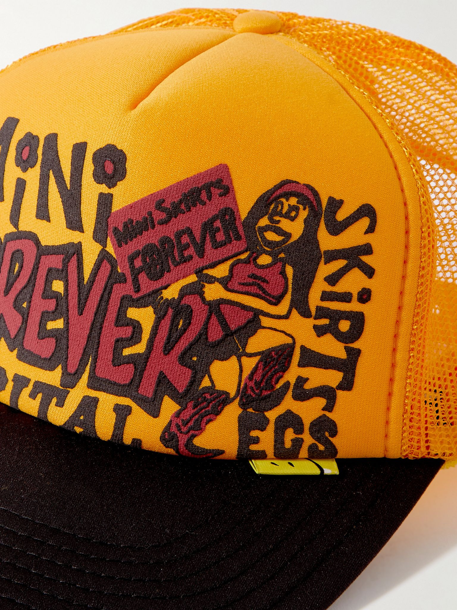 Mini Skirts Forever Printed Scuba and Mesh Trucker Cap Yellow - 4