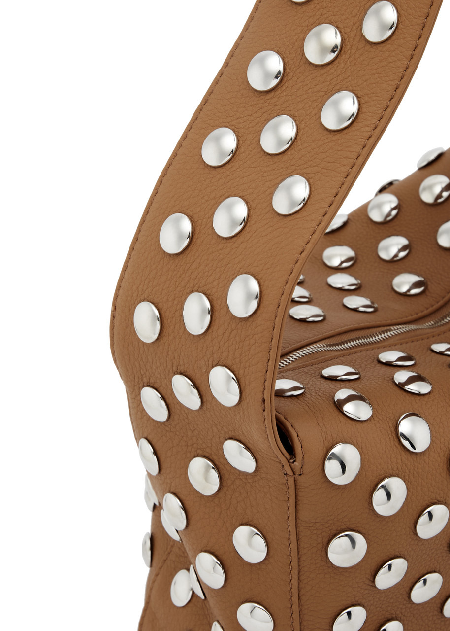 Elena studded leather shoulder bag - 3