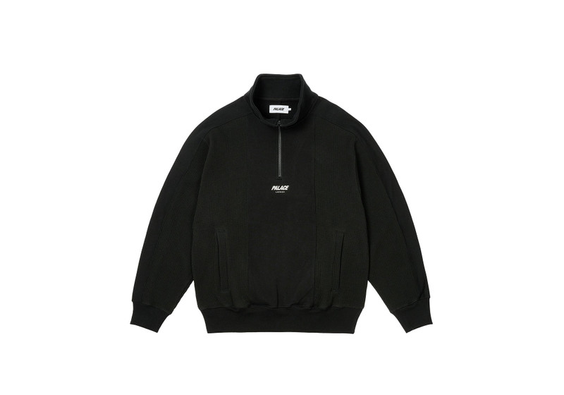 WAFFLE ON 1/4 ZIP BLACK - 1