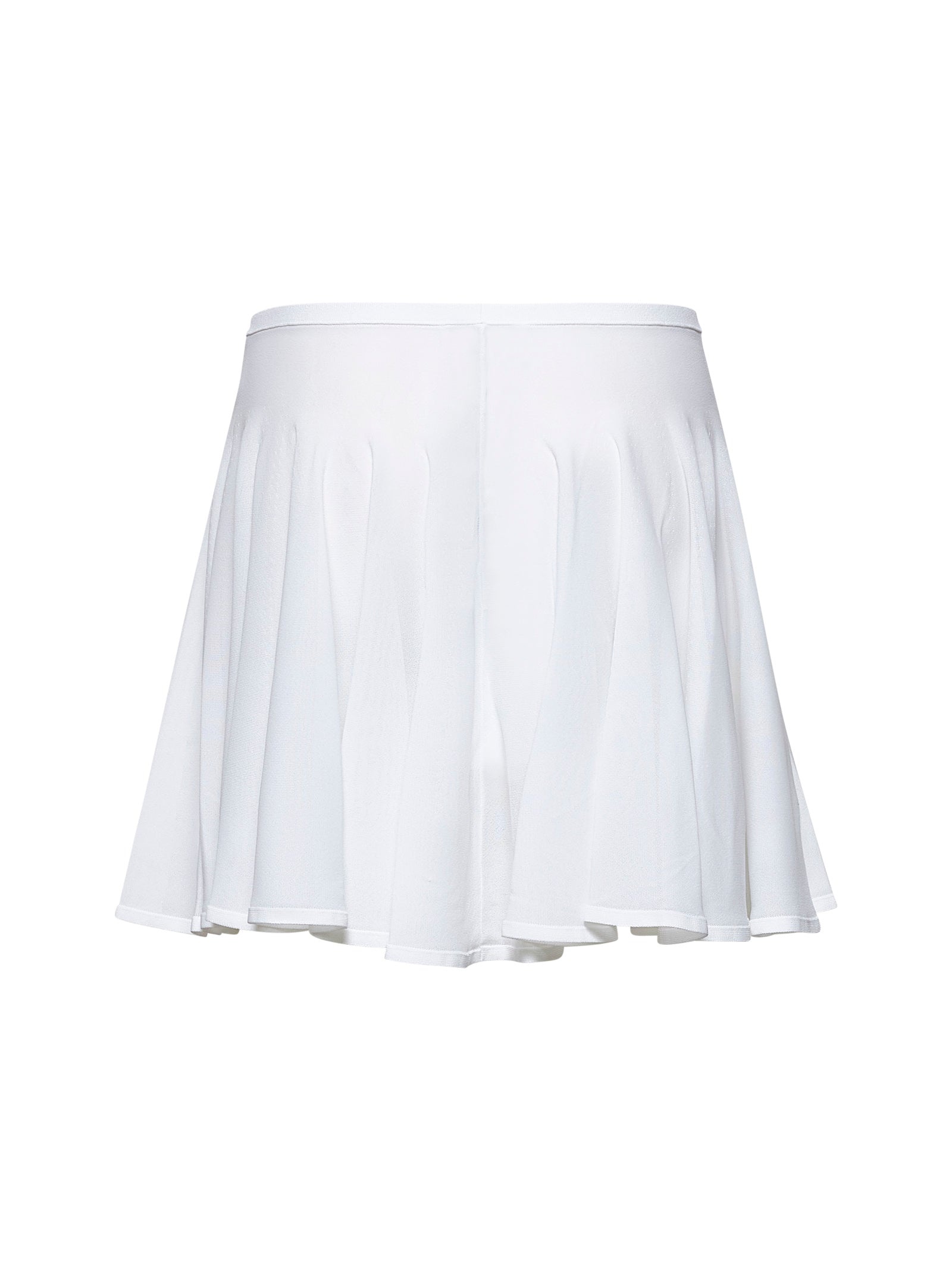White fine knit skater mini skirt - 2