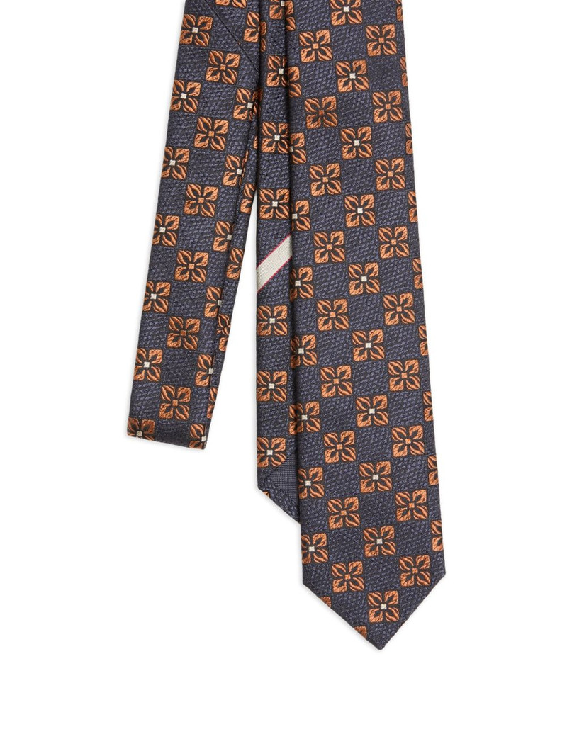 Valentie silk and jacquard tie with design 2