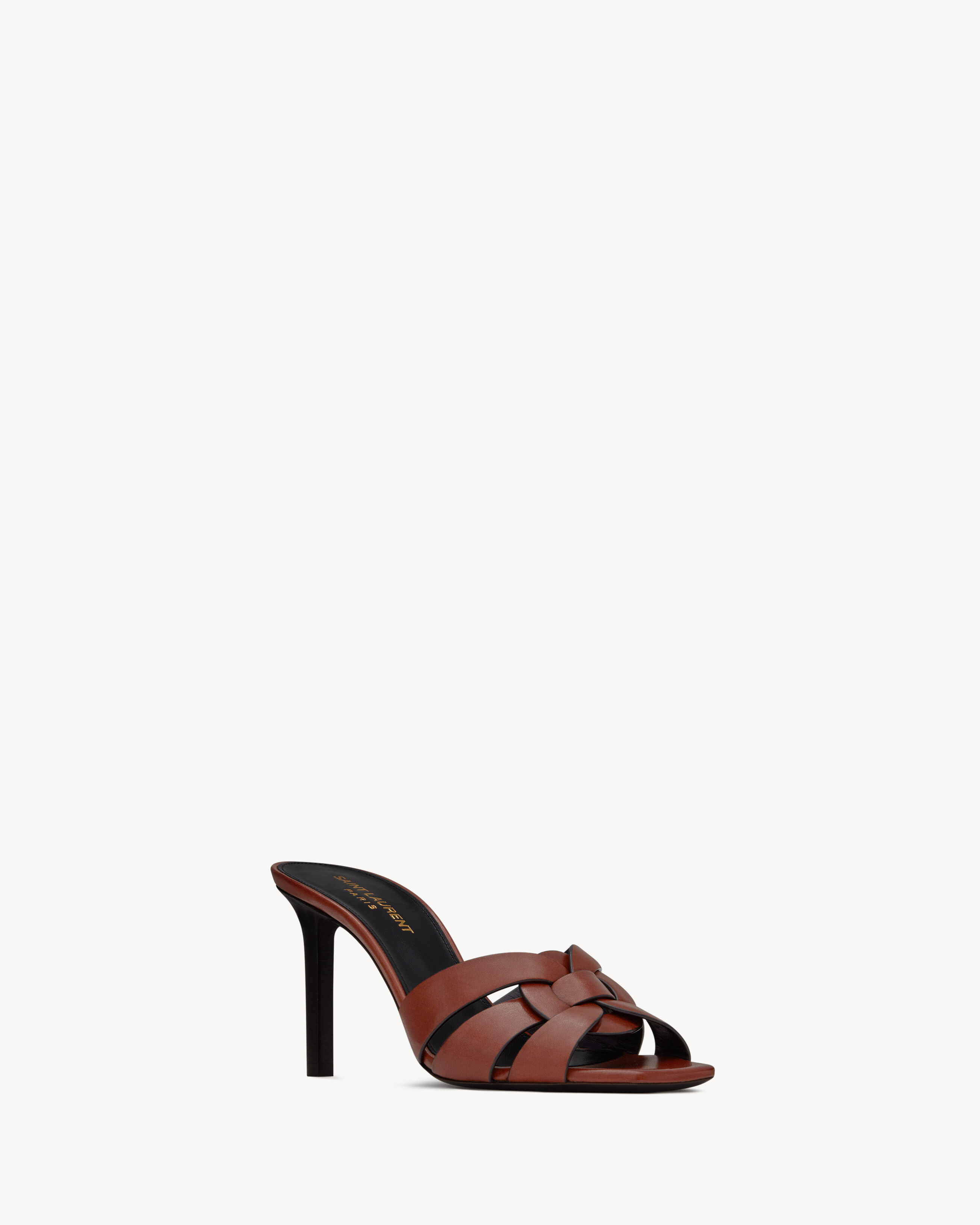 tribute heeled mules in smooth leather - 3