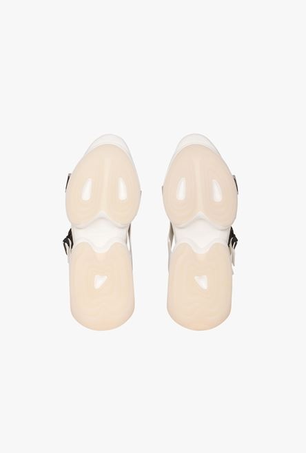 Balmain x Dogpound -White leather and knit B-Bold low-top sneakers with straps - 5