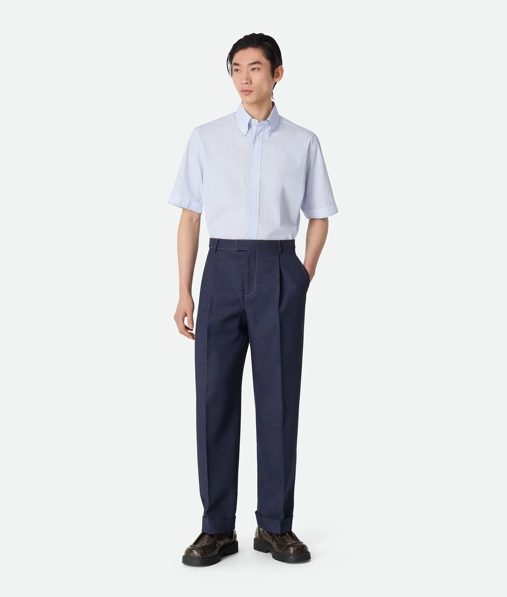 Melange Wool Drill Pants - 1