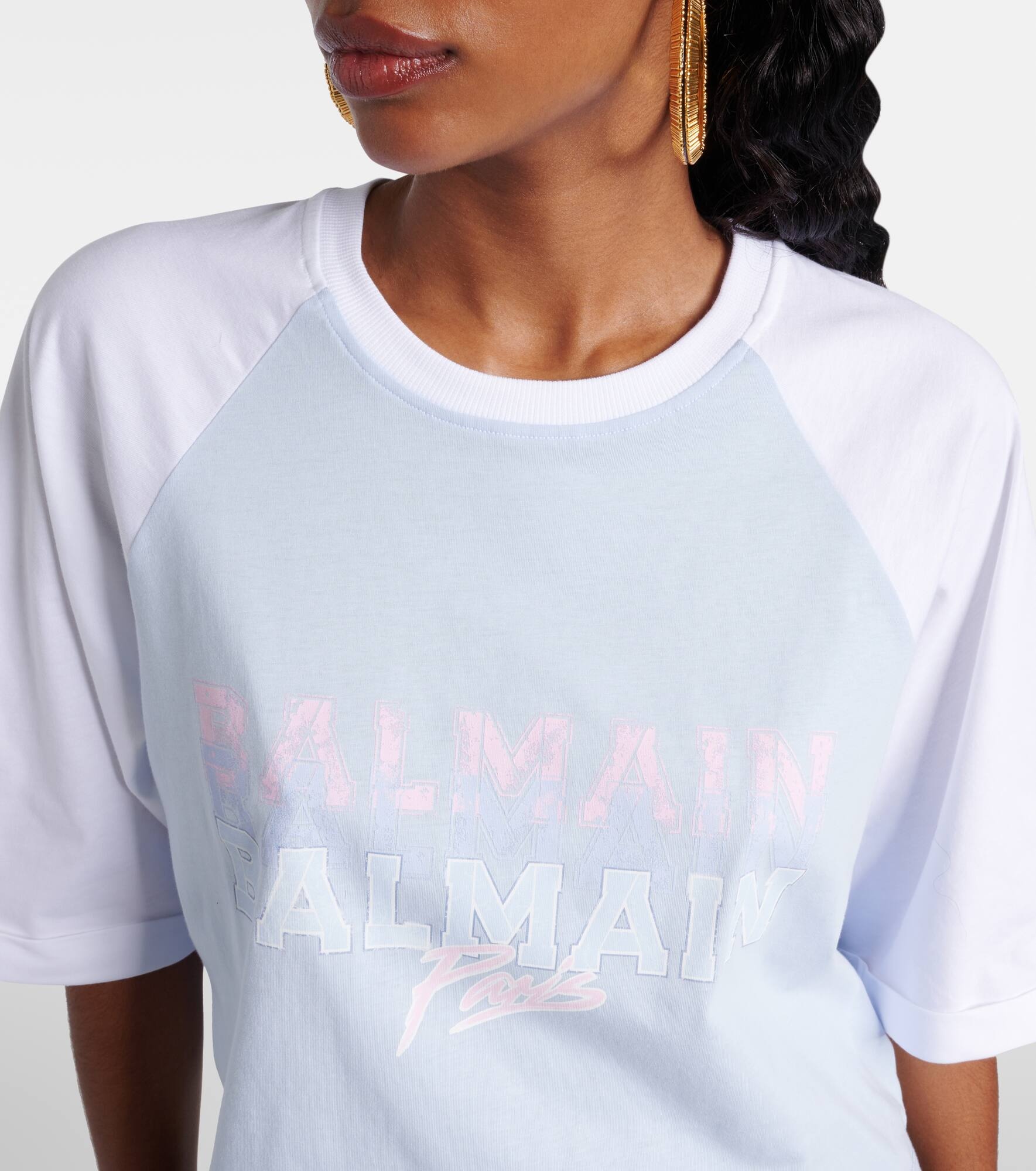 Logo cropped cotton jersey T-shirt - 4