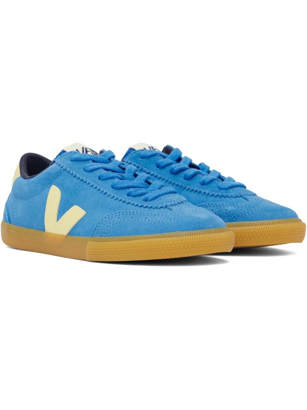 Blue & Yellow Volley Suede Sneakers - 4
