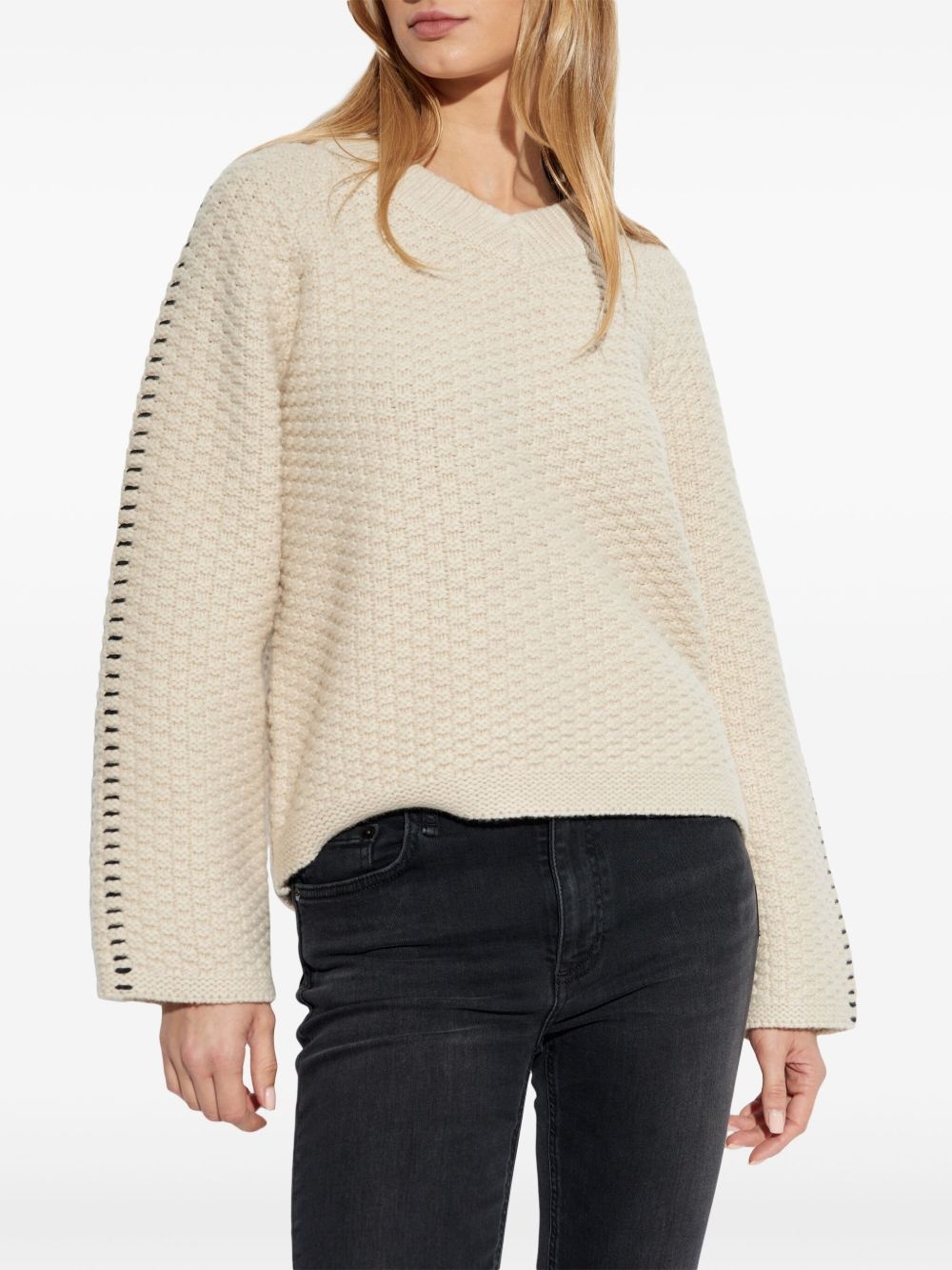 waffle-knit sweater - 3