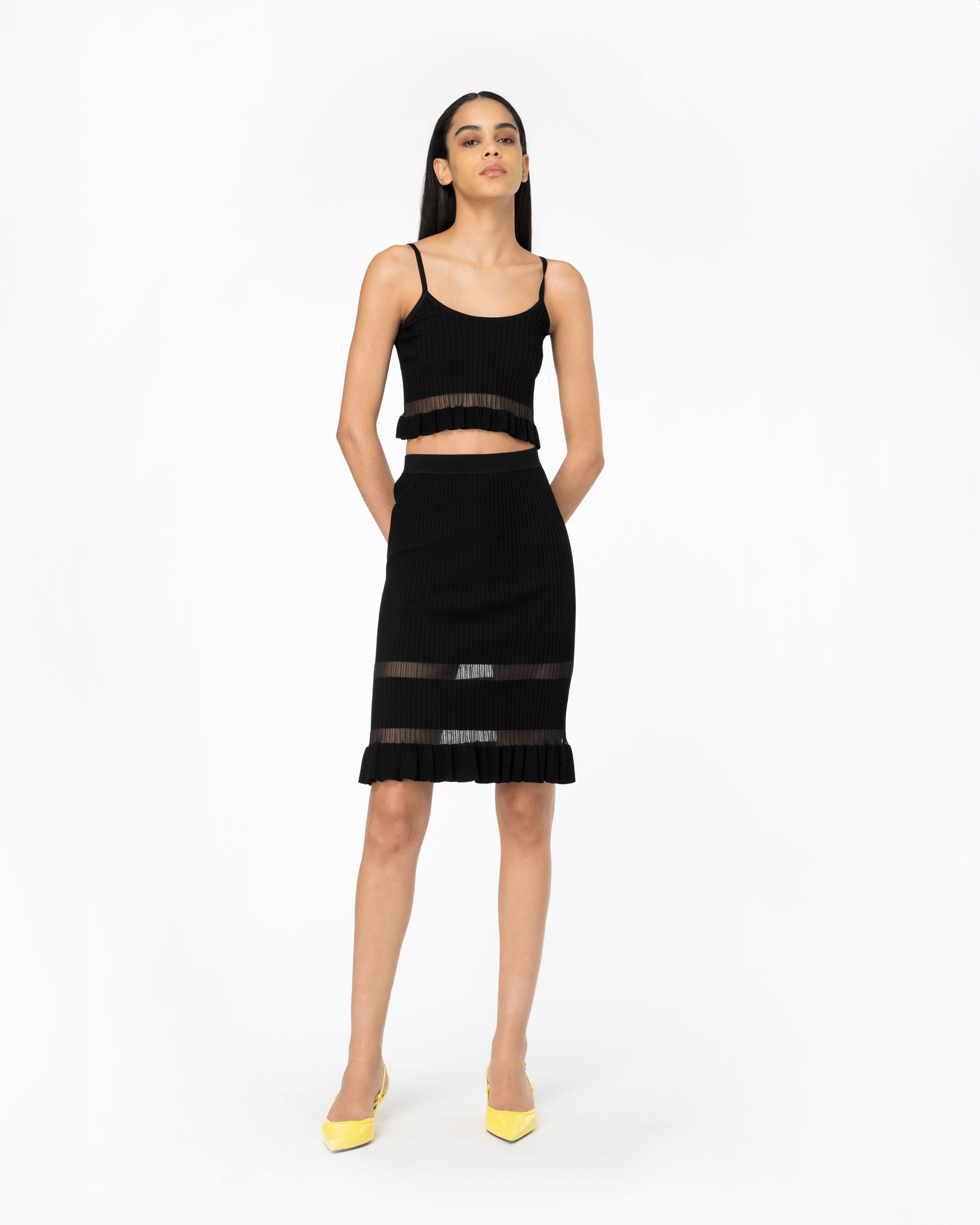 RIBBED MIDI SKIRT - 2