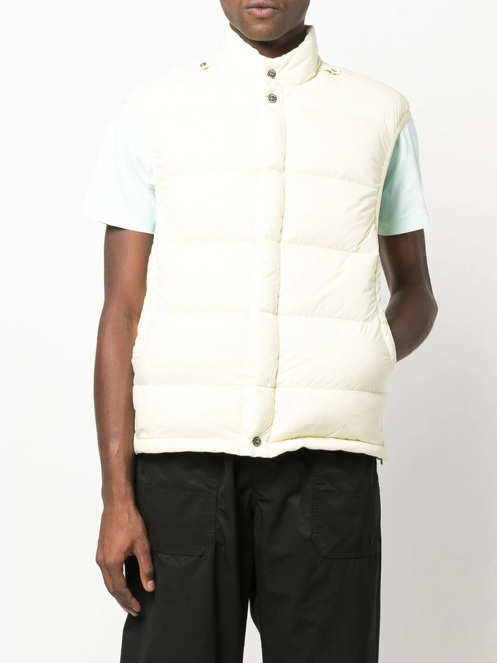 laminated feather-down biker jacket - 6