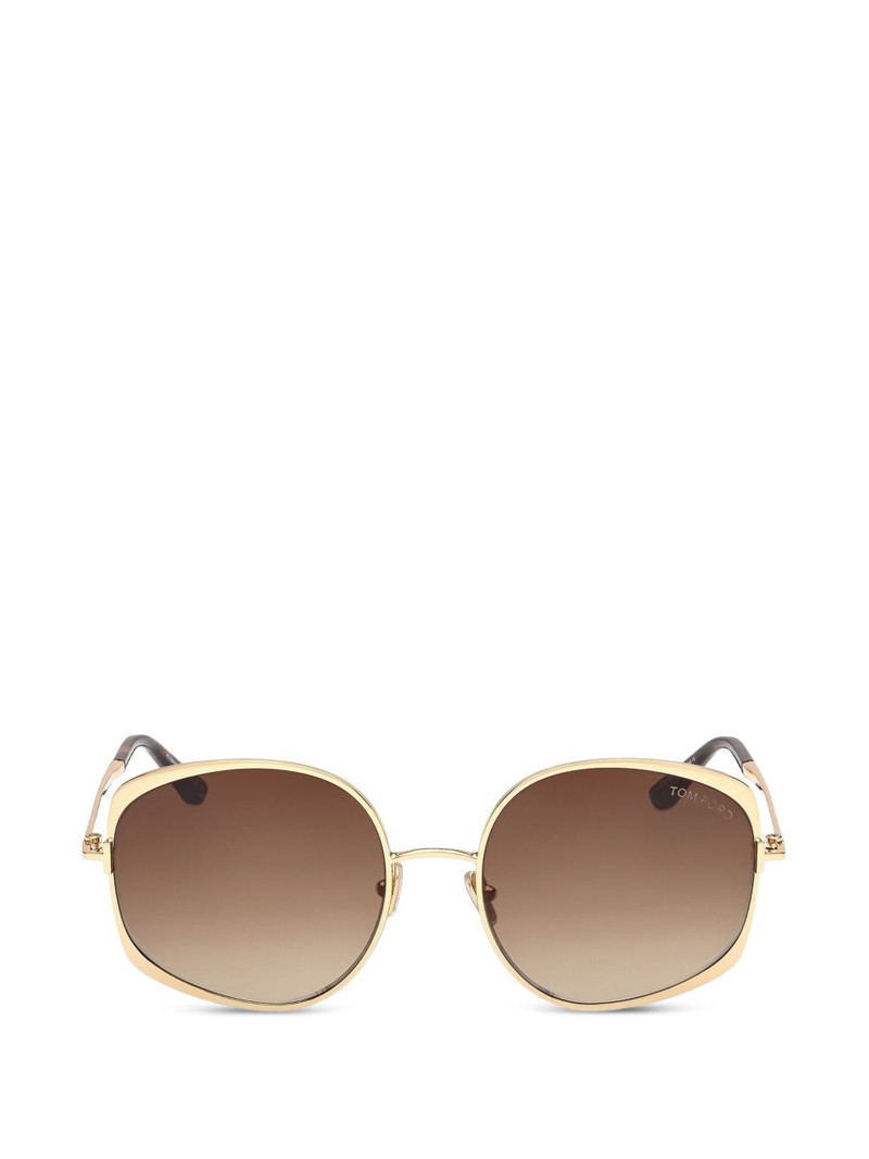 browline oval-frame sunglasses 1