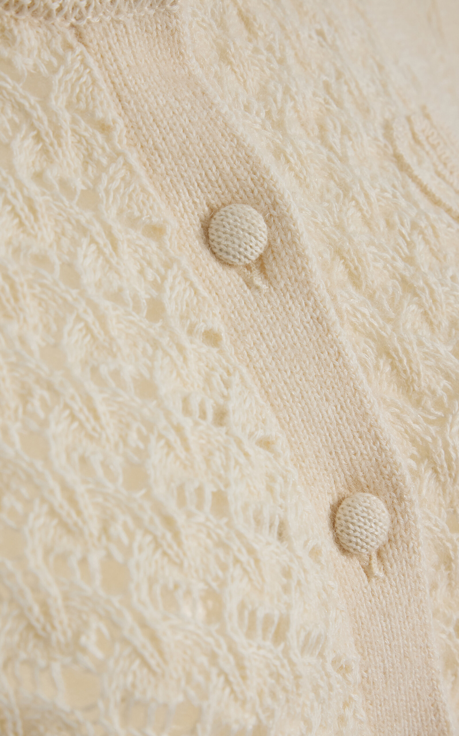 Ruffled Pointelle-Knit Silk-Alpaca Sweater white - 5