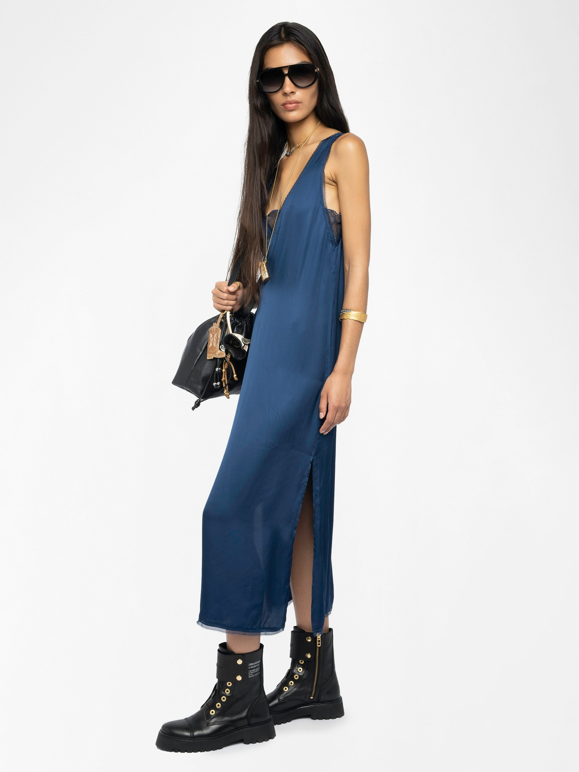 Renzo Satin Dress - 5