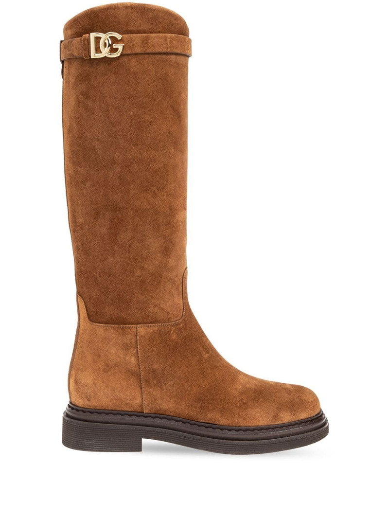 DG-logo suede boots 1
