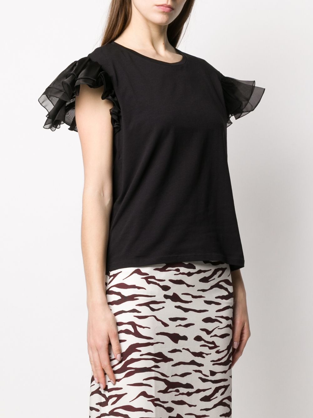 frill sleeve T-shirt - 3