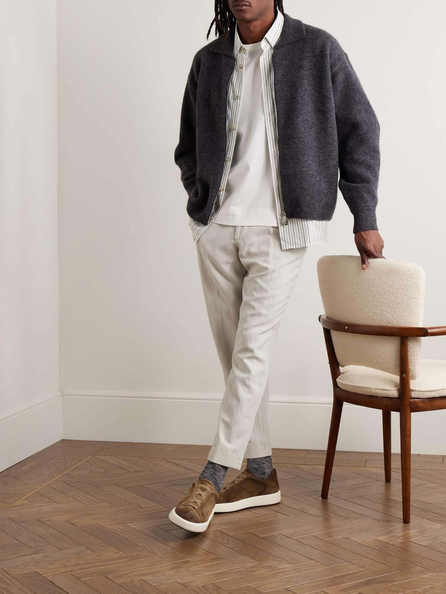 Hugo Straight-Leg Belted Pleated Garment-Dyed Lyocell, Linen and Cotton-Blend Trousers - 2