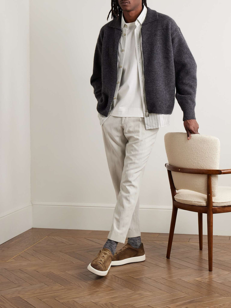 OFFICINE GÉNÉRALE Hugo Straight-Leg Belted Pleated Garment-Dyed Lyocell, Linen and Cotton-Blend Trousers outlook
