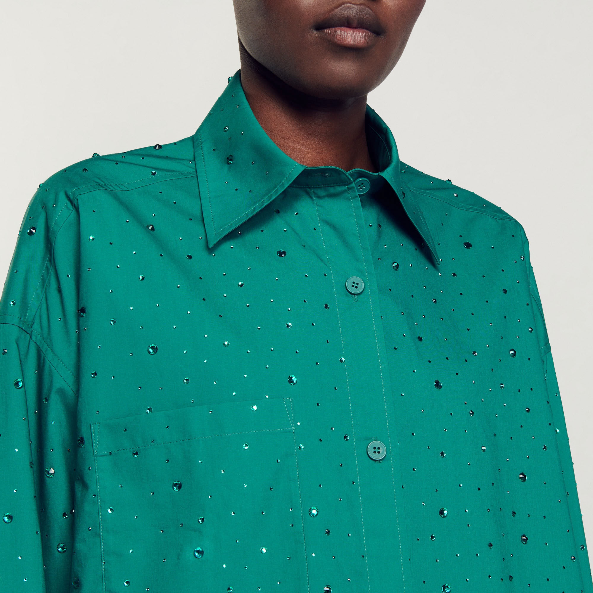 RHINESTONE-EMBELLISHED SHIRT - 4