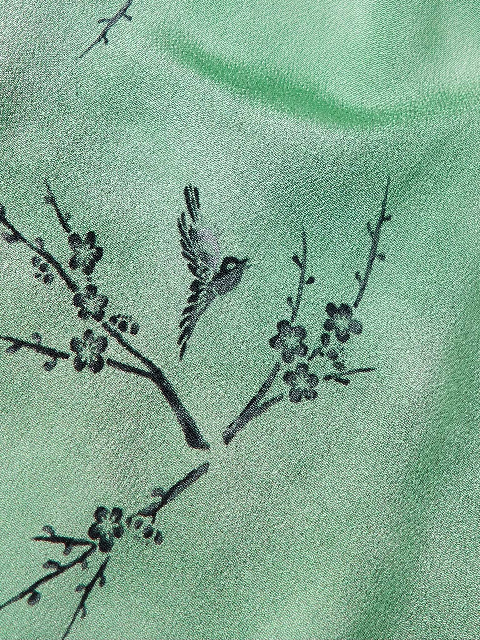 visvim Harmon Convertible-Collar Printed Silk-Cloqué Shirt