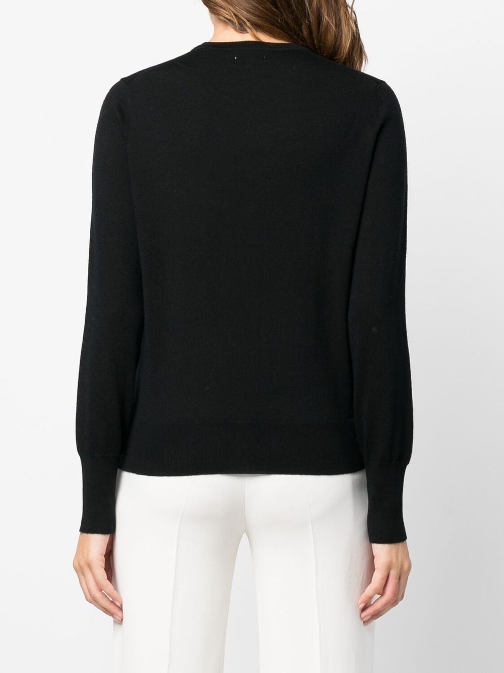 R-neck fine-knit jumper - 4