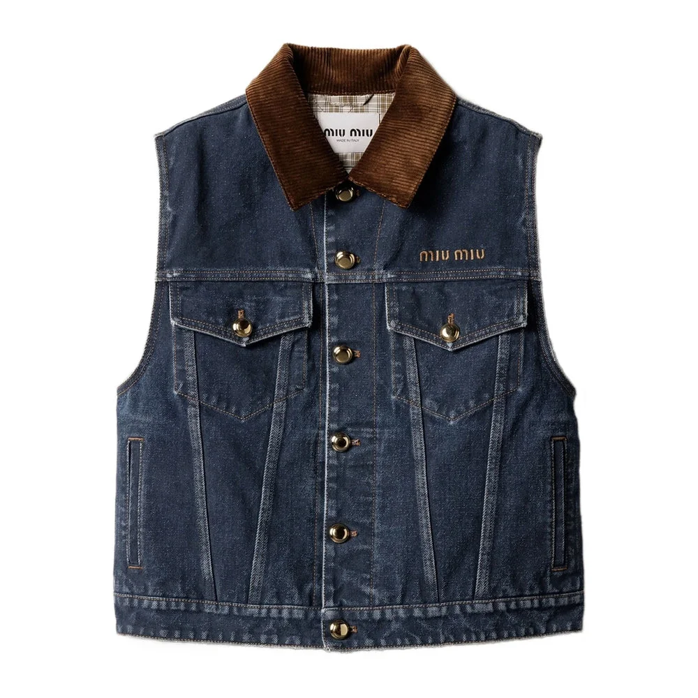 Miu Miu Blue Jackets - Waistcoat & Gilets Women - 1