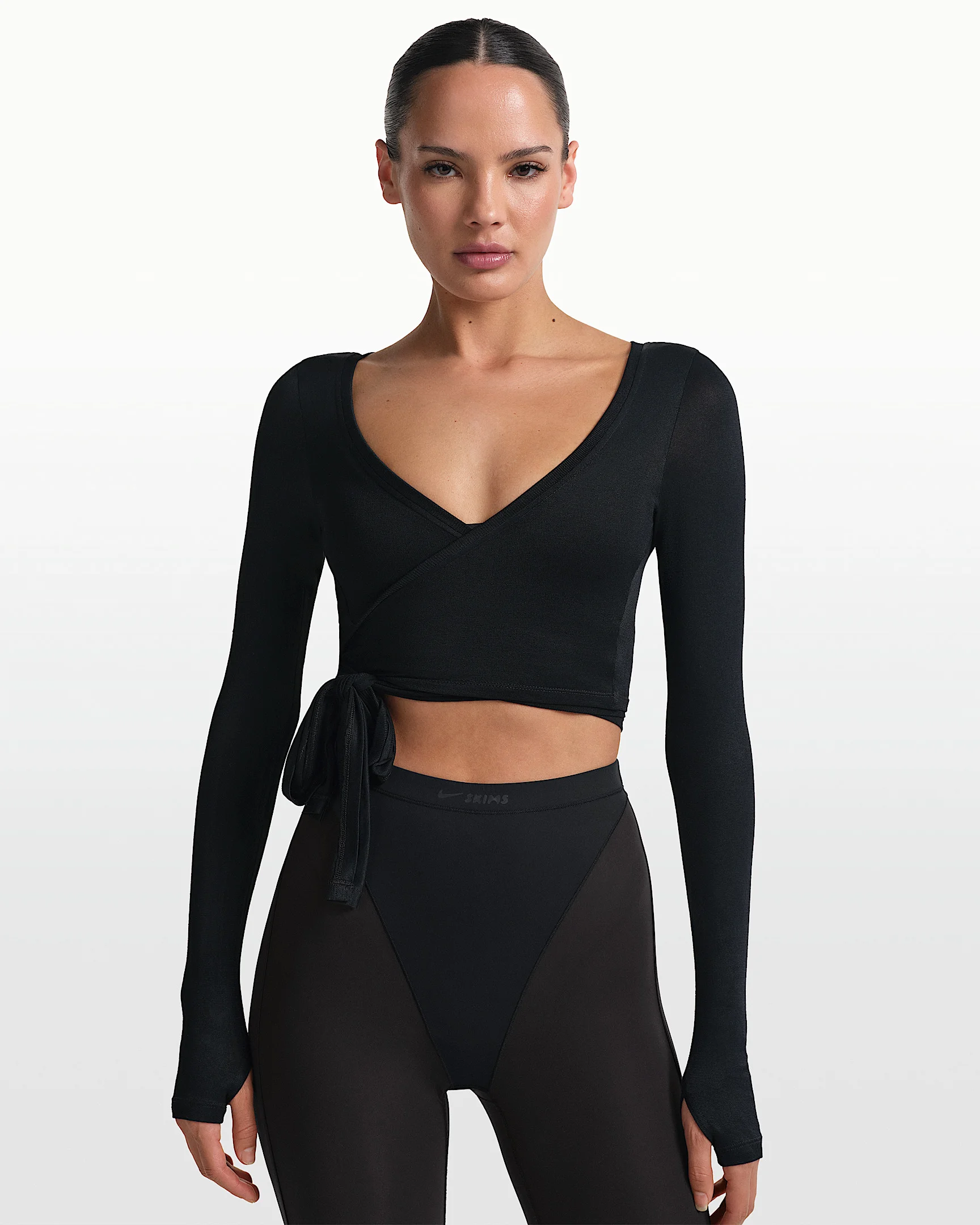 NikeSKIMS Stretch Knit Women's Long-Sleeve Wrap Top - 1