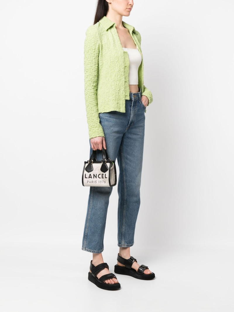 LANCEL logo-print leather tote bag outlook