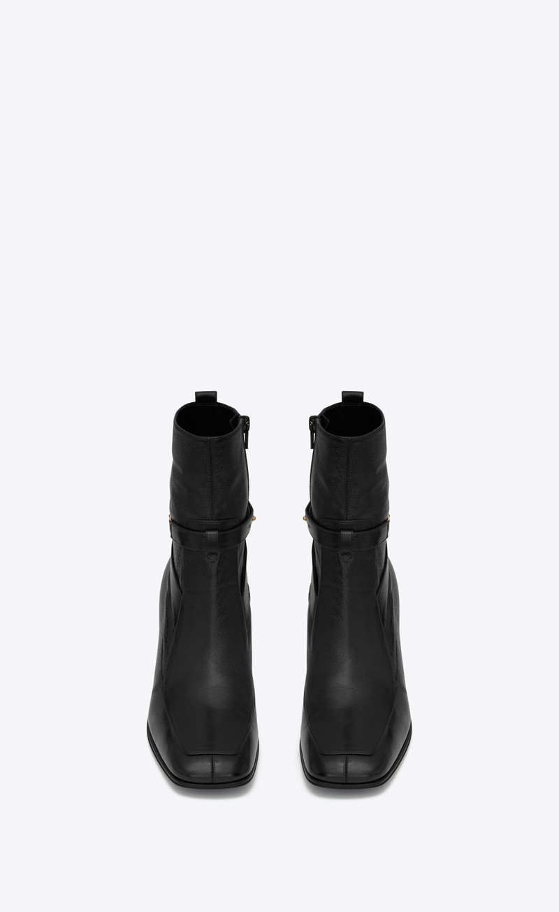 SAINT LAURENT fran booties in smooth leather outlook