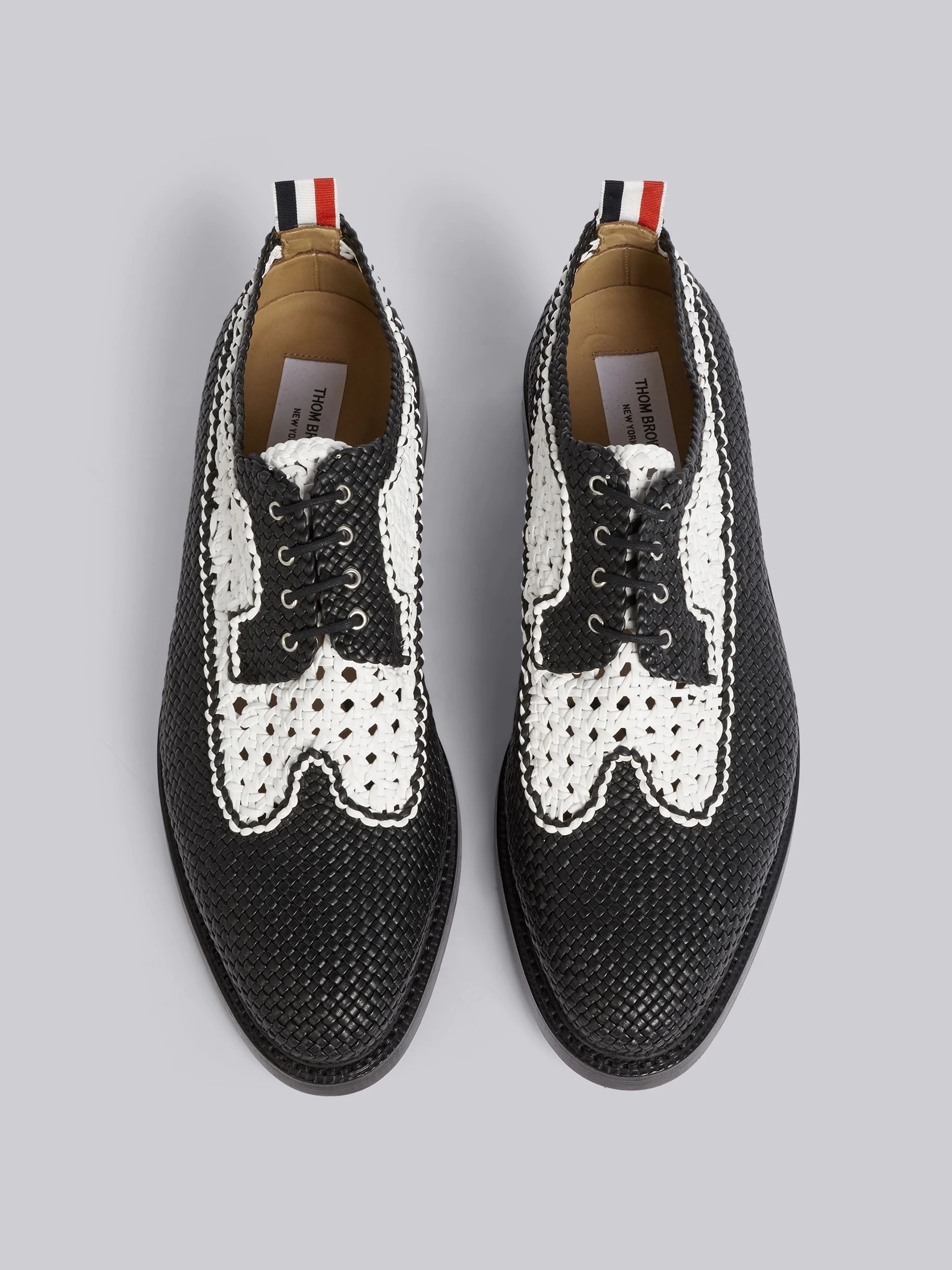 Black Pebbled Woven Spectator Brogue - 4