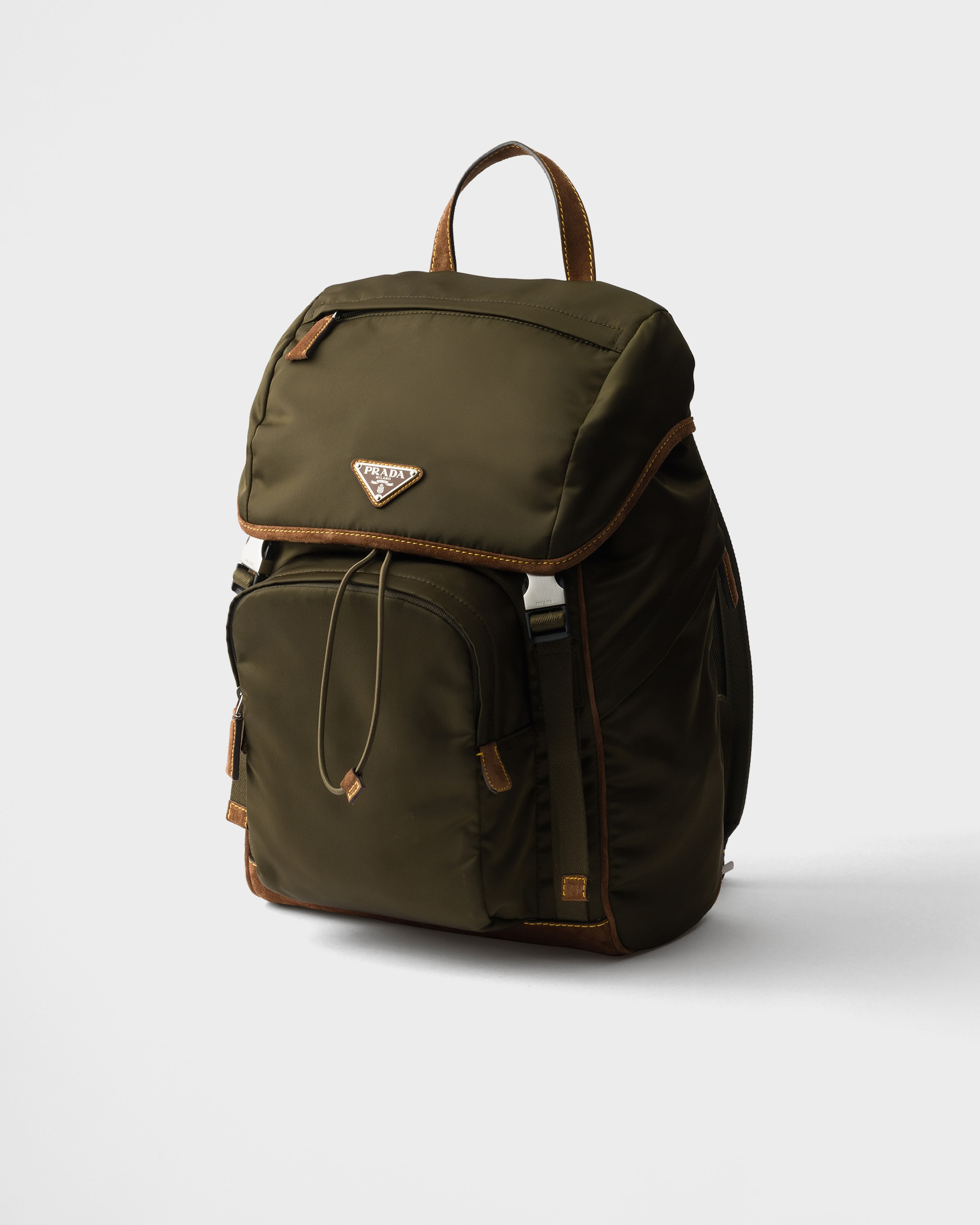 Re-Nylon and suede backpack - 3
