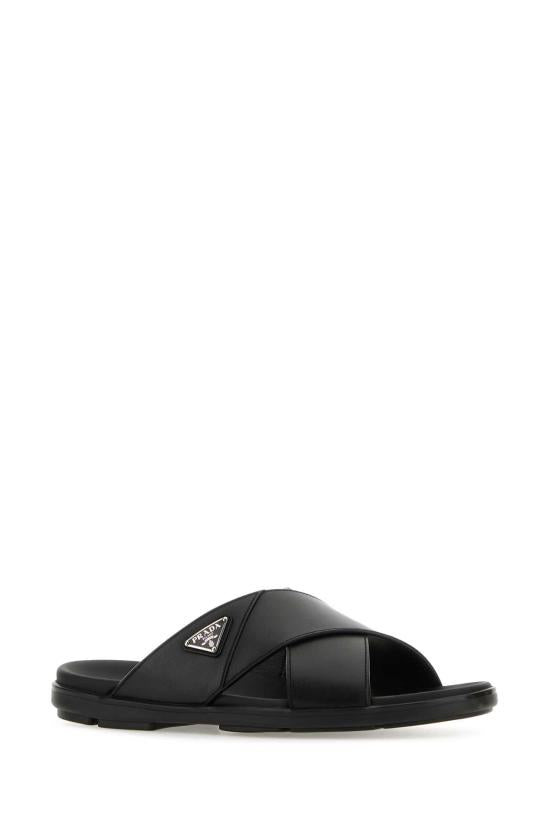 TRIANGLE LOGO SLIP ON SANDALS - 2