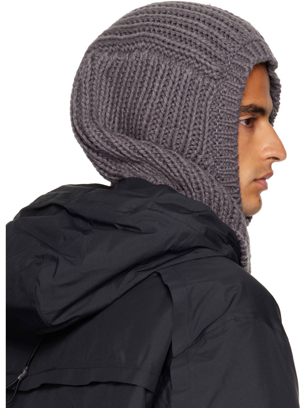 Gray Knitted Hood Balaclava - 3