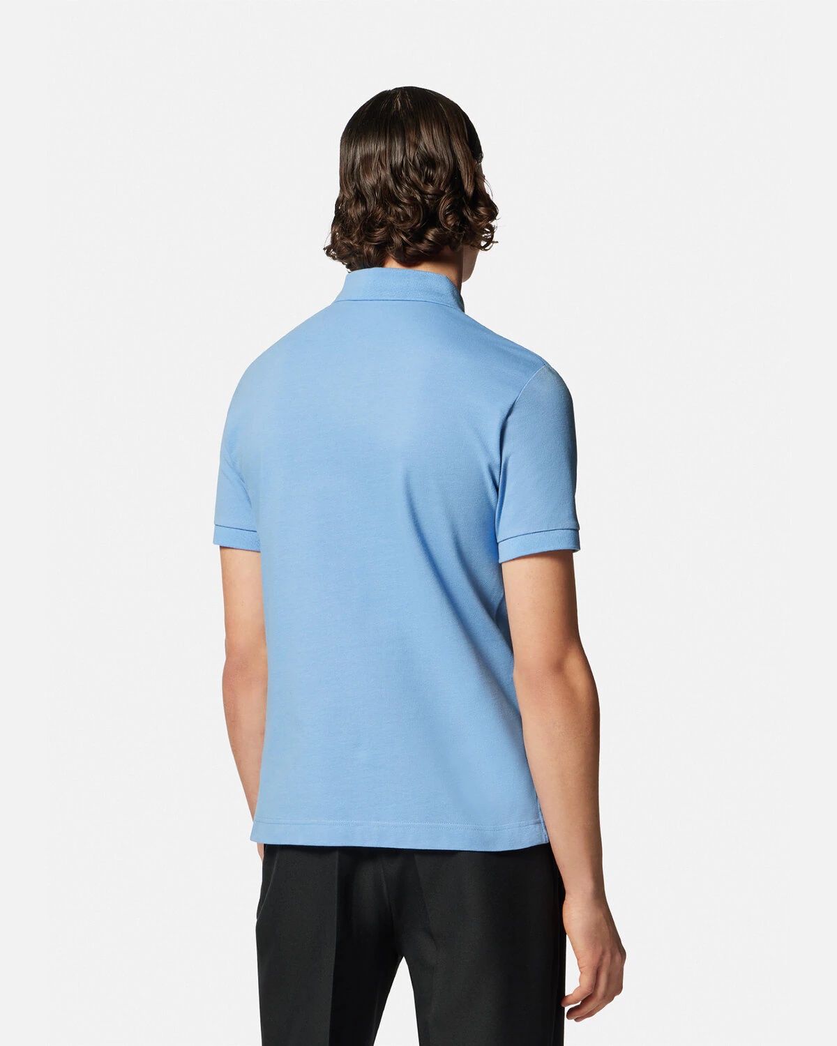 V-Emblem Short-Sleeved Zip Polo Shirt - 4