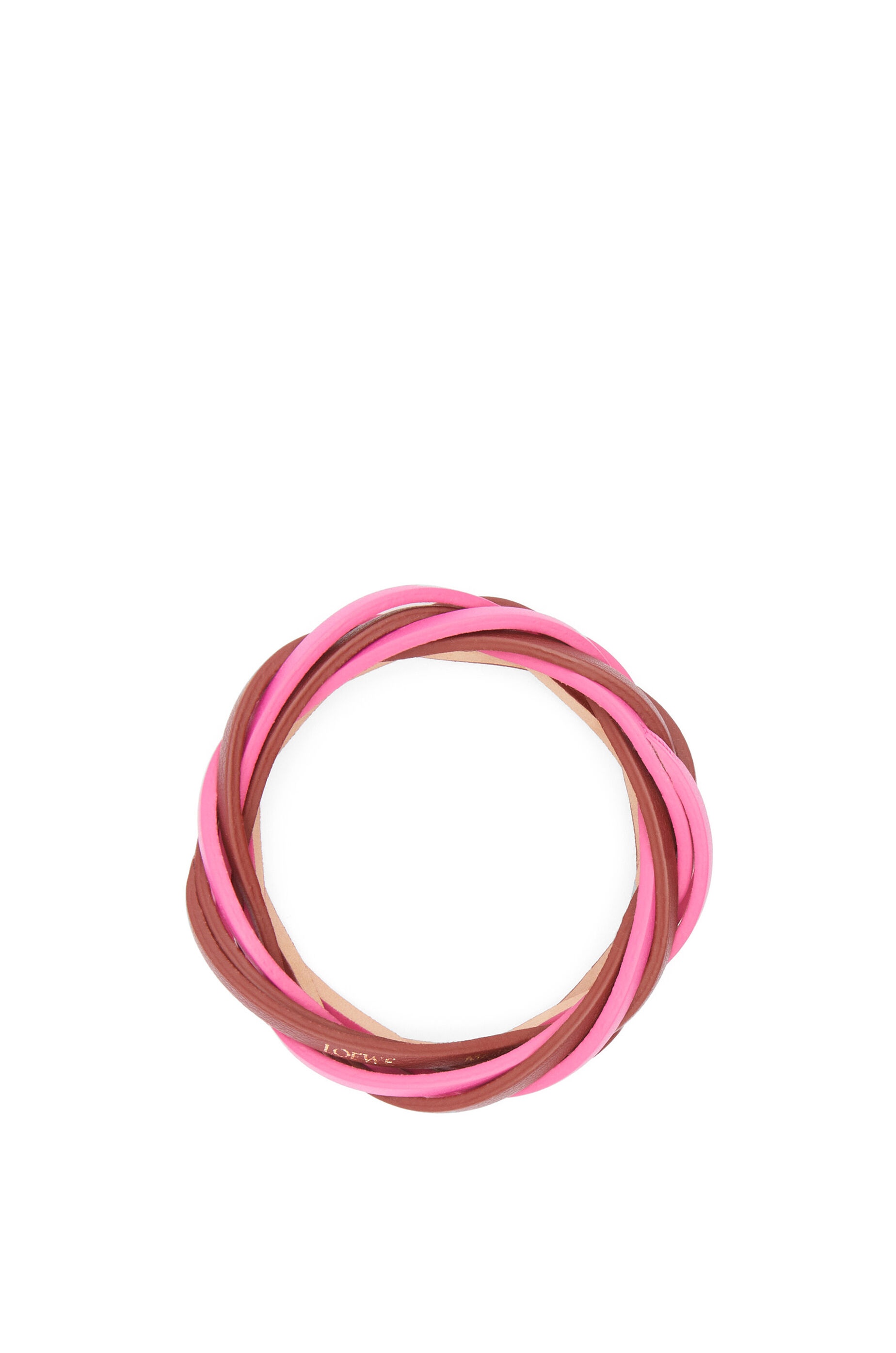 Bicolour braided bangle in calfskin - 2