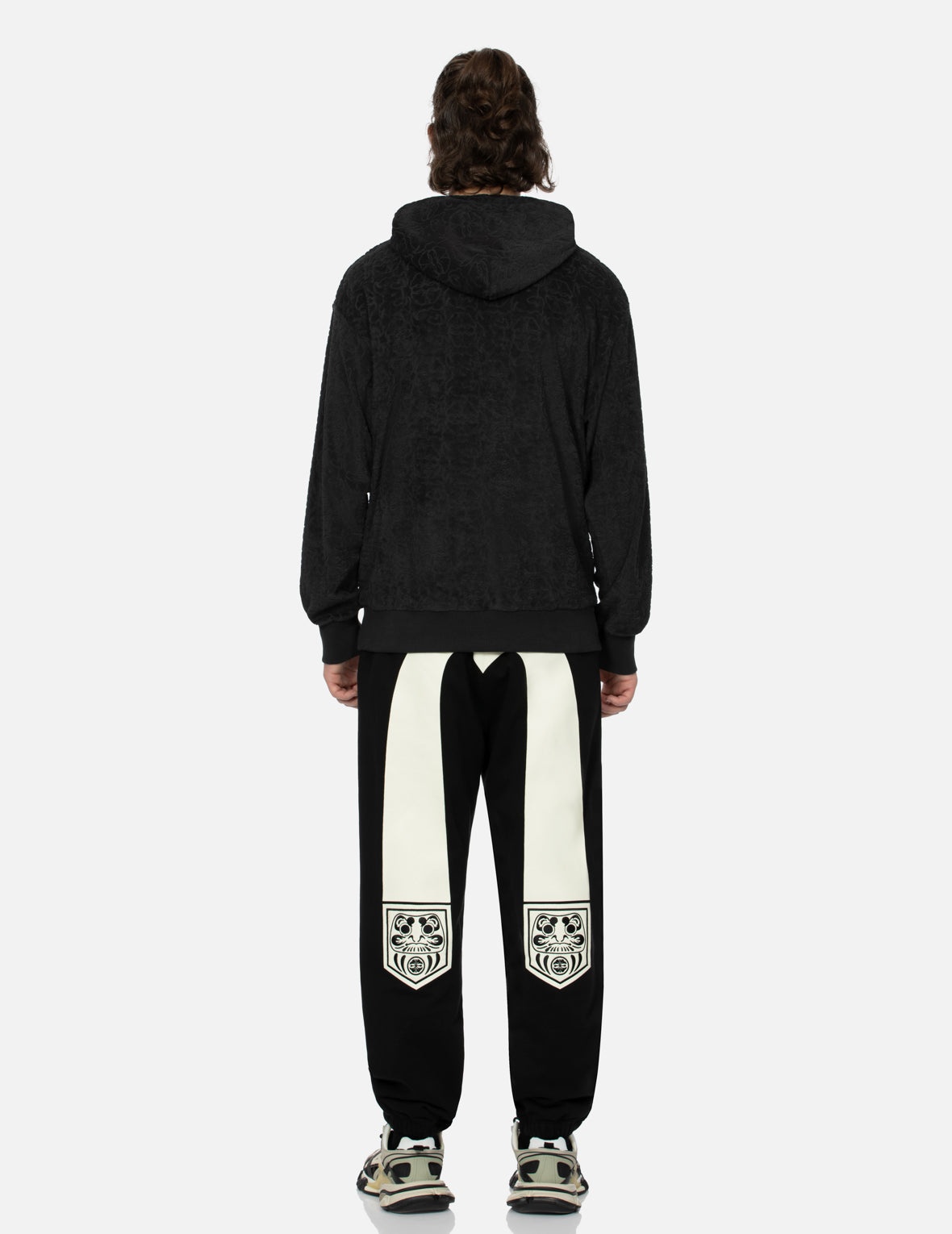 POCKET-SHAPED DARUMA AND SEAGULL PRINT STRAIGHT FIT SWEATPANTS - 5