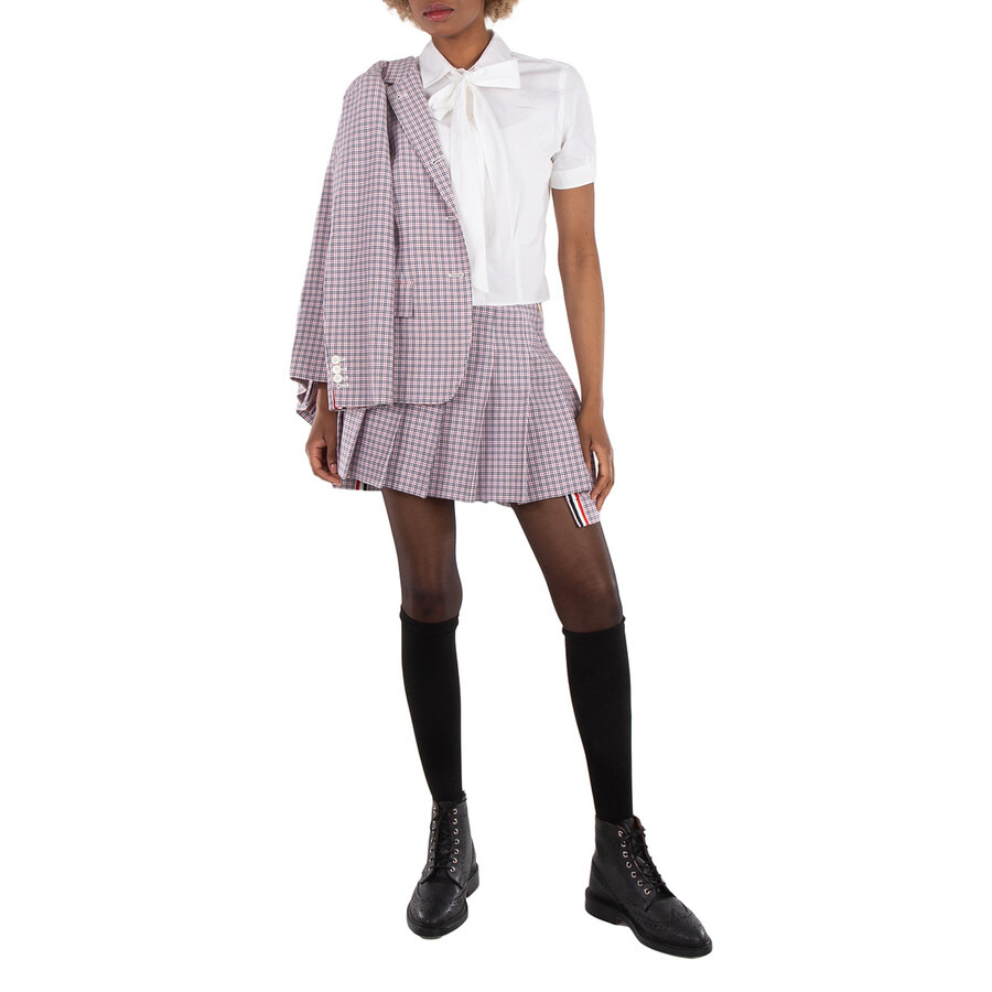 Thom Browne Check-Pattern Pleated Miniskirt - 4