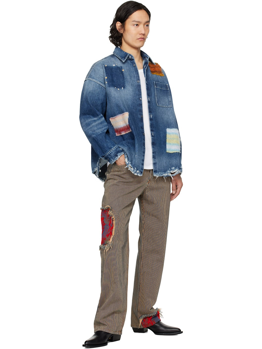 Blue Stone Cotton Denim Shirt - 4