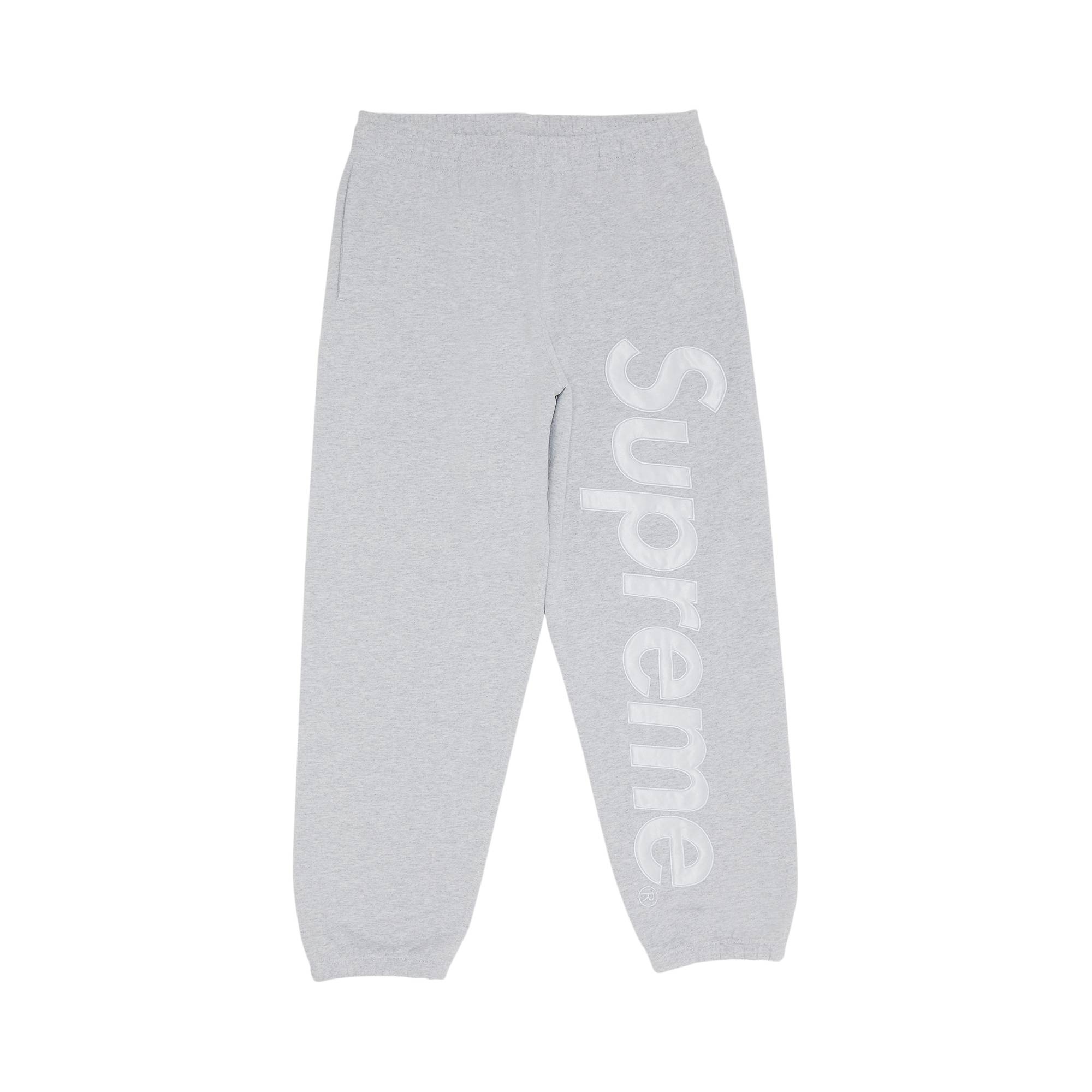 Supreme Satin Appliqué Sweatpant 'Ash Grey' - 1