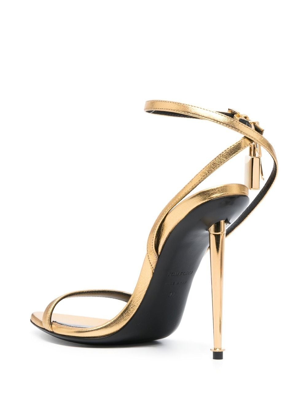 115mm Padlock metallic sandals - 3