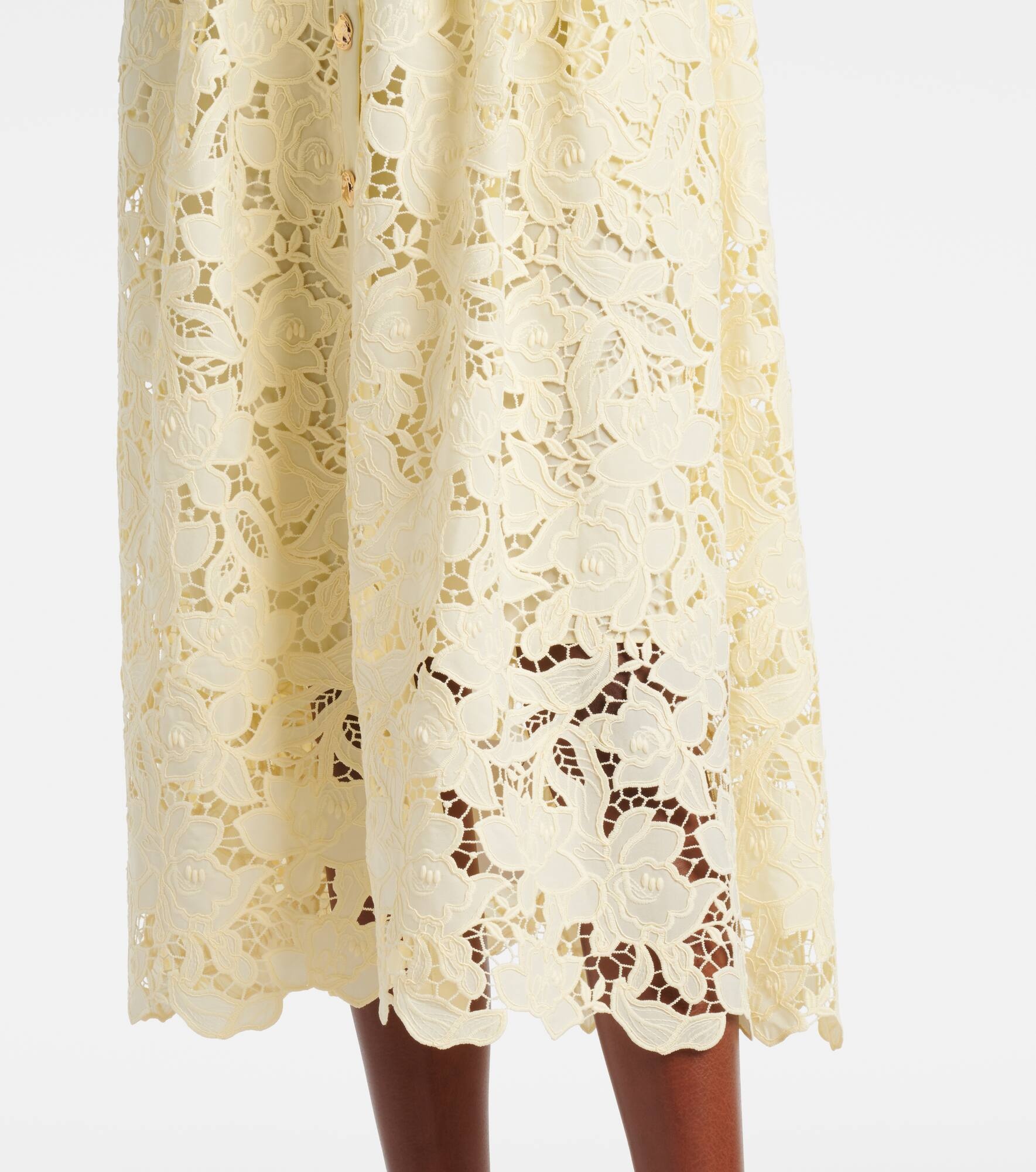 Lace-trimmed midi dress - 5