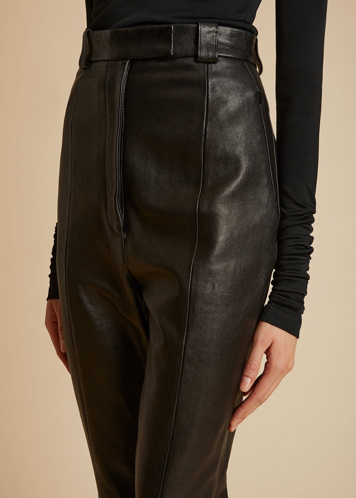 The Waylin Pant in Black Leather - 4